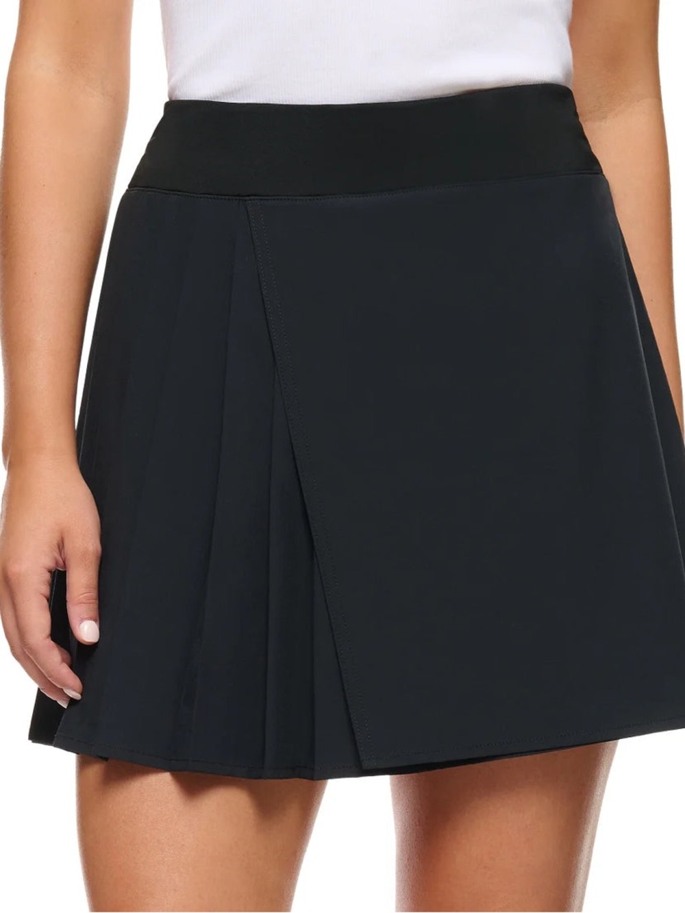Löle Black Asymmetrical Pleated Tennis Skort
